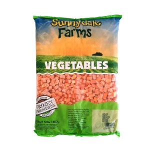Frozen carrot cubes 10x10 mm, Sunnydale, 2.5 kg